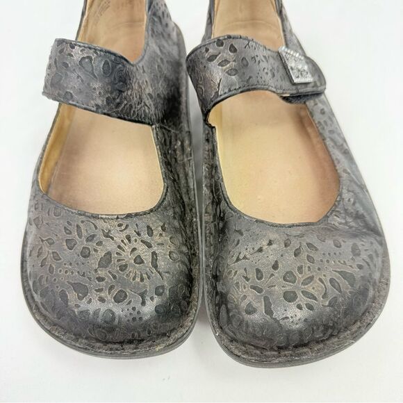Alegria Paloma 845 TREASURE Bronze Black Textured Floral Slip On Mary Jane Clogs - Picture 5 of 16